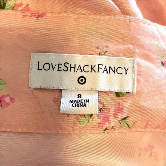 LoveShackFancy x Target Floral Puff Sleeve Cecile Mini Dress In Pink Size 8 - Picture 15 of 16